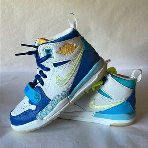 Nike Jordan legacy Blue and White High-Top Sneakers NWOT
